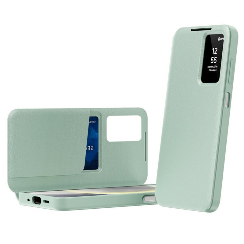 Husa tip carte Samsung Galaxy A27 5G SmartView Series, verde