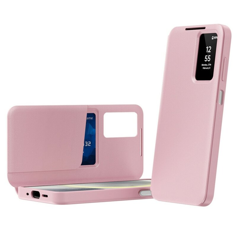 Husa tip carte Samsung Galaxy A27 5G SmartView Series, roz