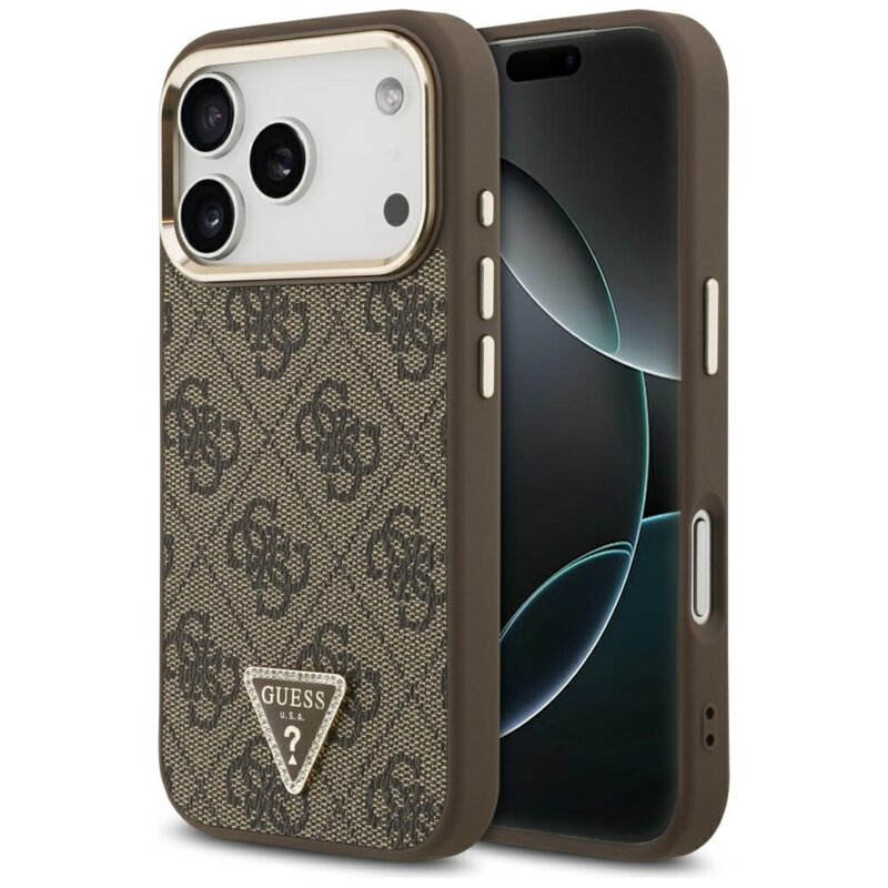 Husa originala Guess iPhone 18 Pro Max Hardcase 4G Triangle Logo MagSafe, maro, GUHMP18XP4GTDGMW