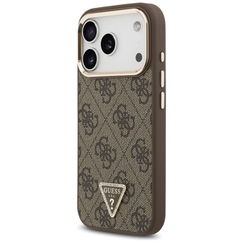 Husa originala Guess iPhone 18 Pro Max Hardcase 4G Triangle Logo MagSafe, maro, GUHMP18XP4GTDGMW