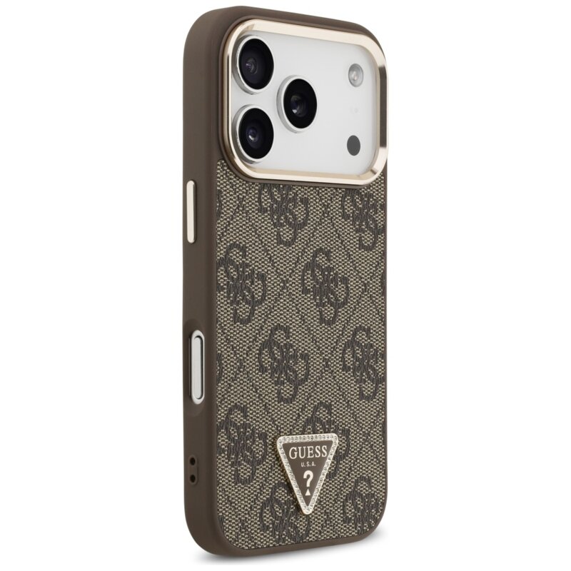 Husa originala Guess iPhone 18 Pro Max Hardcase 4G Triangle Logo MagSafe, maro, GUHMP18XP4GTDGMW