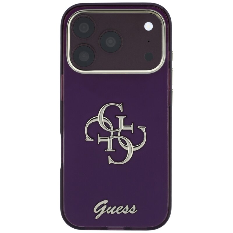 Husa Guess IML 4G Metal Script iPhone 18 Pro, bordo, GUHCP18L5HC4MLSU