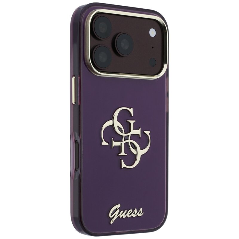 Husa Guess IML 4G Metal Script iPhone 18 Pro, bordo, GUHCP18L5HC4MLSU