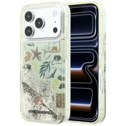 Husa iPhone 17 Pro Karl Lagerfeld Liquid Glitter Beach and Sand, bej