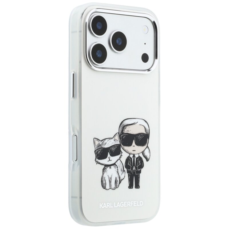 Husa iPhone 17 Pro Karl Lagerfeld IML KC Bodies Sketch Print MagSafe, bej