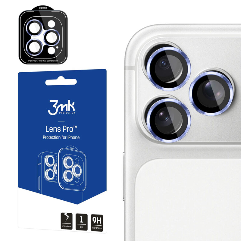 Folie iPhone 18 Pro Max 3mk Lens Protection Pro, bleu