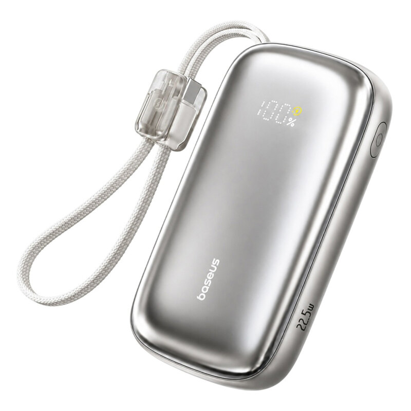 Baterie externa cu cablu 20000mAh Baseus, 22.5W, bej, E0027M01