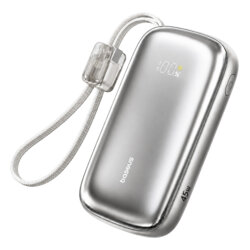 Baterie externa cu cablu 10000mAh Baseus, 45W, bej, E0027Q01