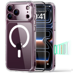 [Pachet 360°] Husa + folie iPhone 18 Pro Max ESR Classic Hybrid HaloLock, transparenta