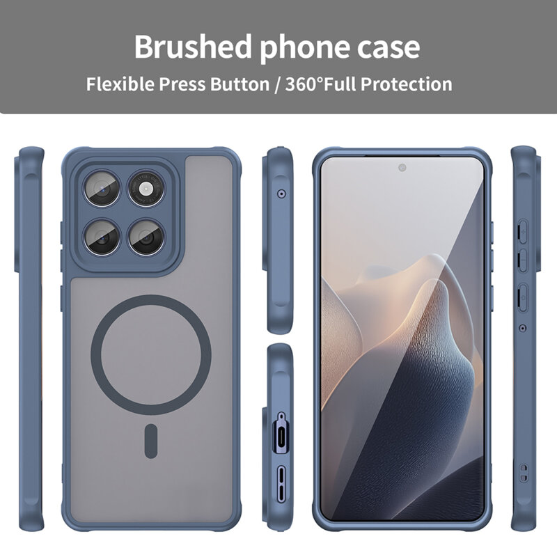 Husa Motorola Edge 60 Fusion Techsuit HaloFrost II MagSafe, bleumarin