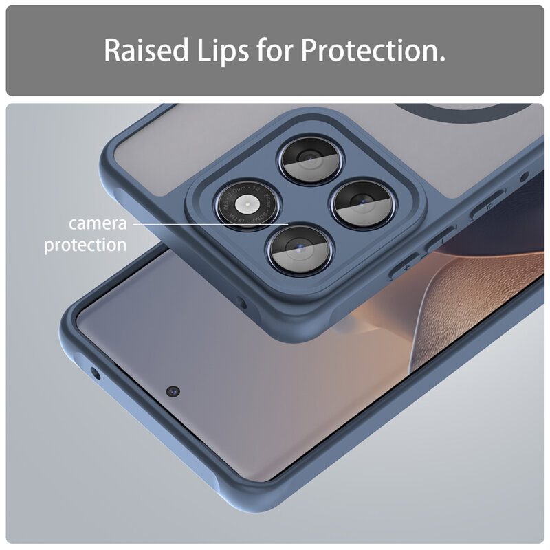 Husa Motorola Edge 60 Fusion Techsuit HaloFrost II MagSafe, bleumarin