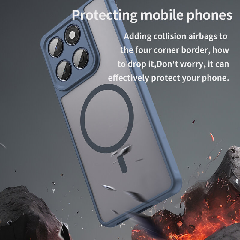 Husa Motorola Edge 60 Fusion Techsuit HaloFrost II MagSafe, bleumarin