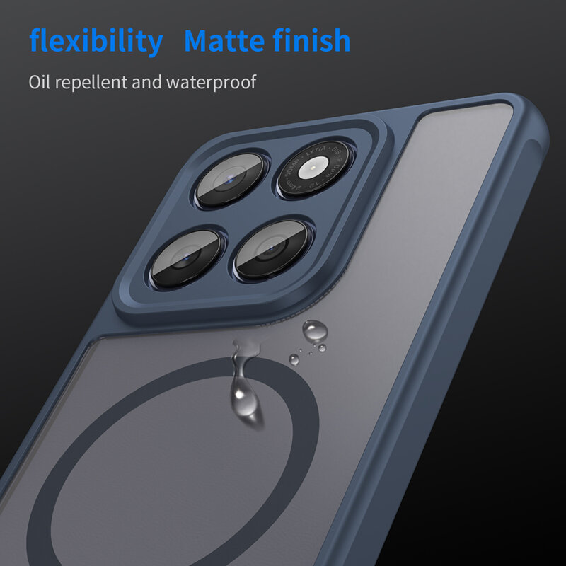 Husa Motorola Edge 60 Fusion Techsuit HaloFrost II MagSafe, bleumarin