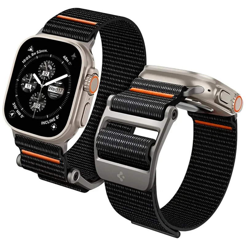 Curea Apple Watch 9 45mm Spigen DuraPro Flex, negru