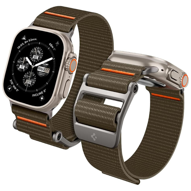 Curea Apple Watch 7 45mm Spigen DuraPro Flex, kaki