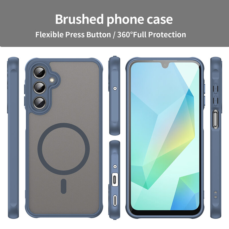 Husa Samsung Galaxy A16 5G Techsuit HaloFrost II MagSafe, bleumarin