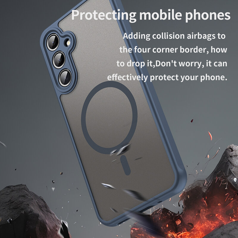 Husa Samsung Galaxy A16 5G Techsuit HaloFrost II MagSafe, bleumarin