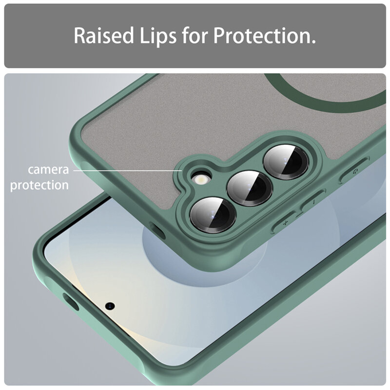 Husa Samsung Galaxy S25 Plus Techsuit HaloFrost II MagSafe, verde