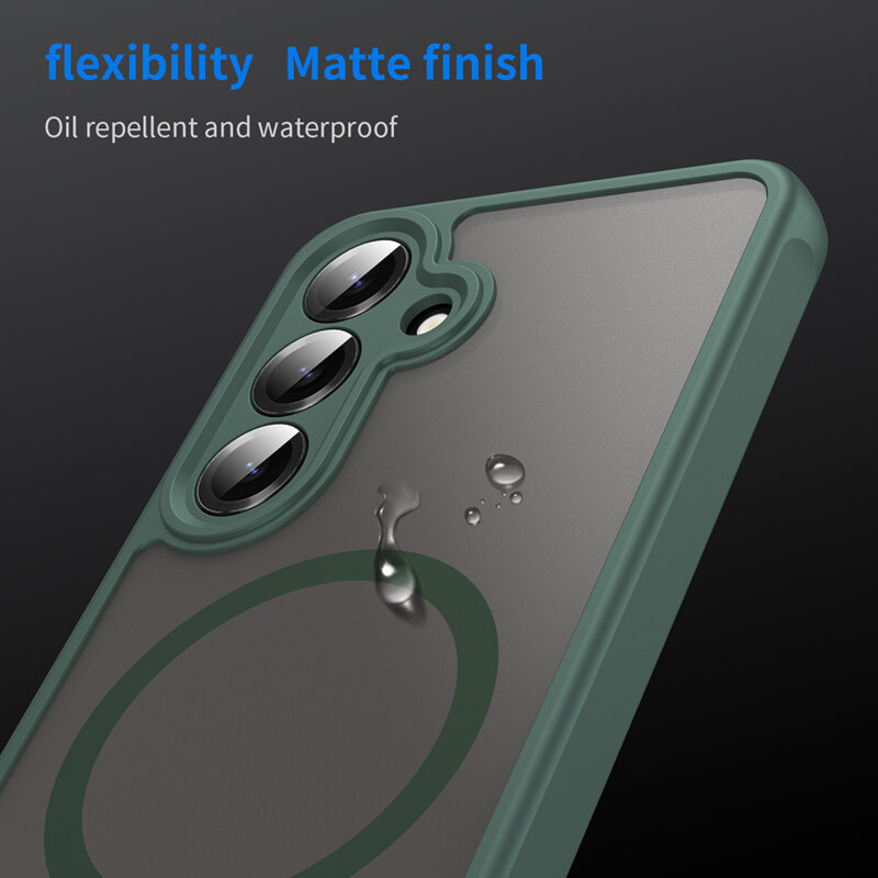 Husa Samsung Galaxy S25 Techsuit HaloFrost II MagSafe, verde