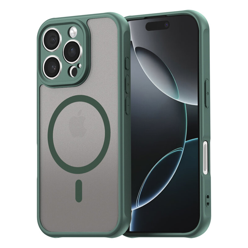 Husa iPhone 16 Pro Techsuit HaloFrost II MagSafe, verde