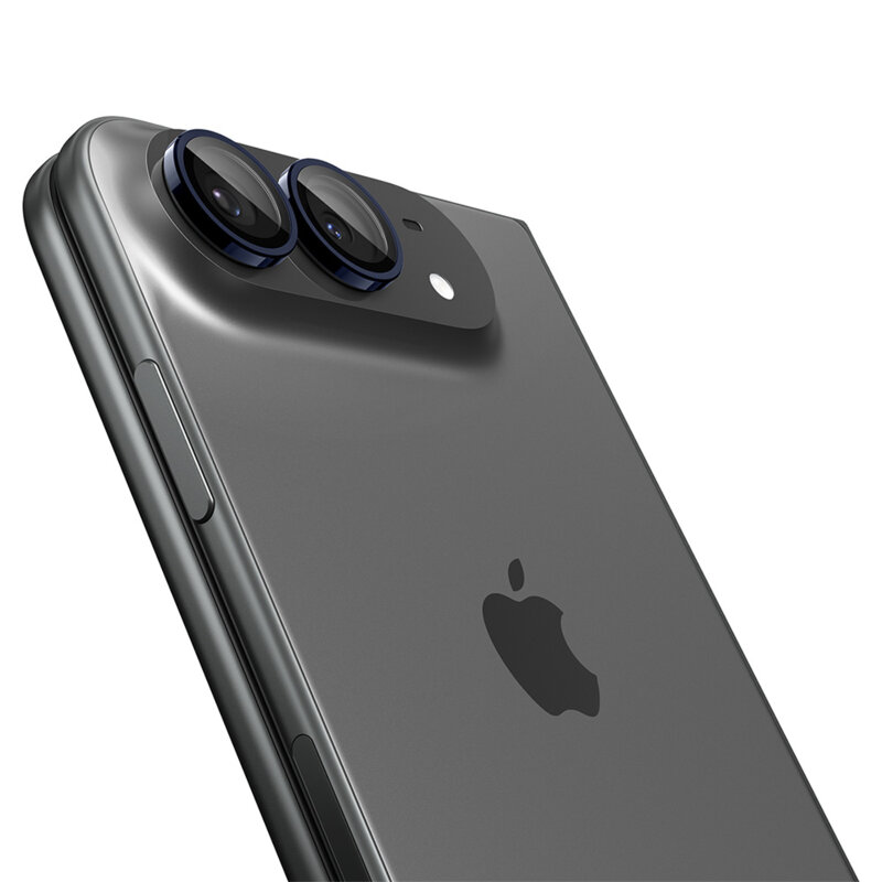 [Pachet 2x] Folie sticla camera iPhone Duo Spigen Glas.tR Optik EZ Fit Pro, negru/albastru