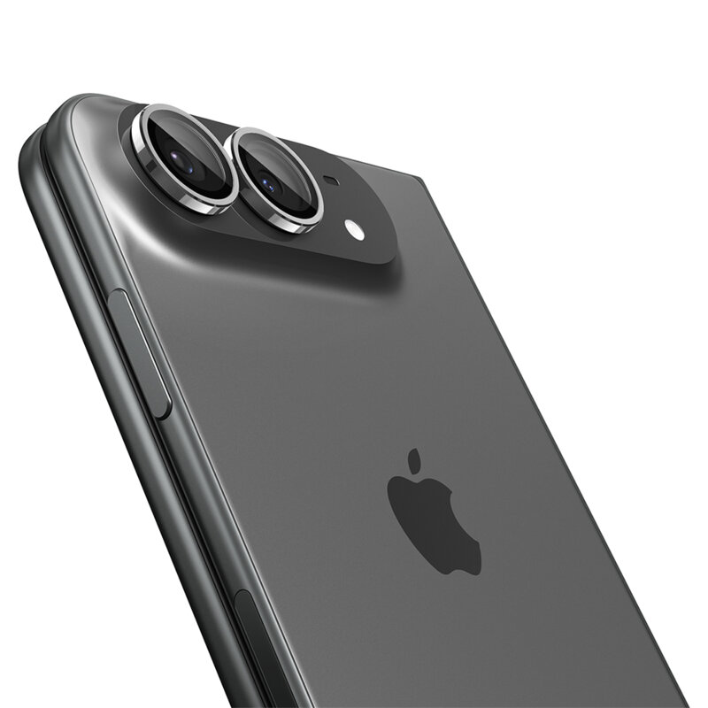 [Pachet 2x] Folie sticla camera iPhone Duo Spigen Glas.tR Optik EZ Fit Pro, argintiu