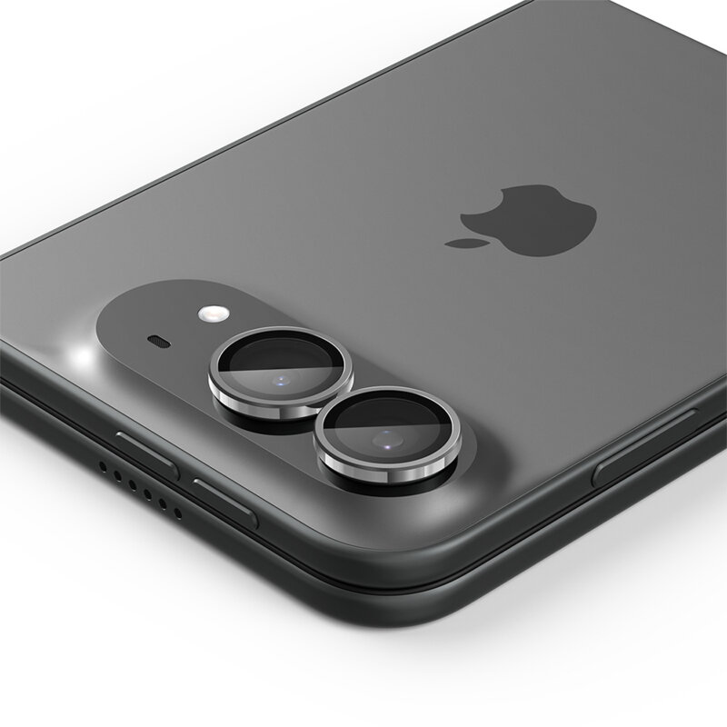 [Pachet 2x] Folie sticla camera iPhone Duo Spigen Glas.tR Optik EZ Fit Pro, argintiu
