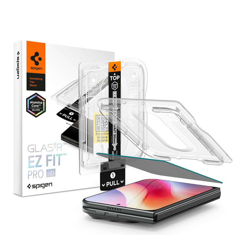 Folie iPhone Duo Spigen Glas.tR EZ Fit Pro HD, privacy
