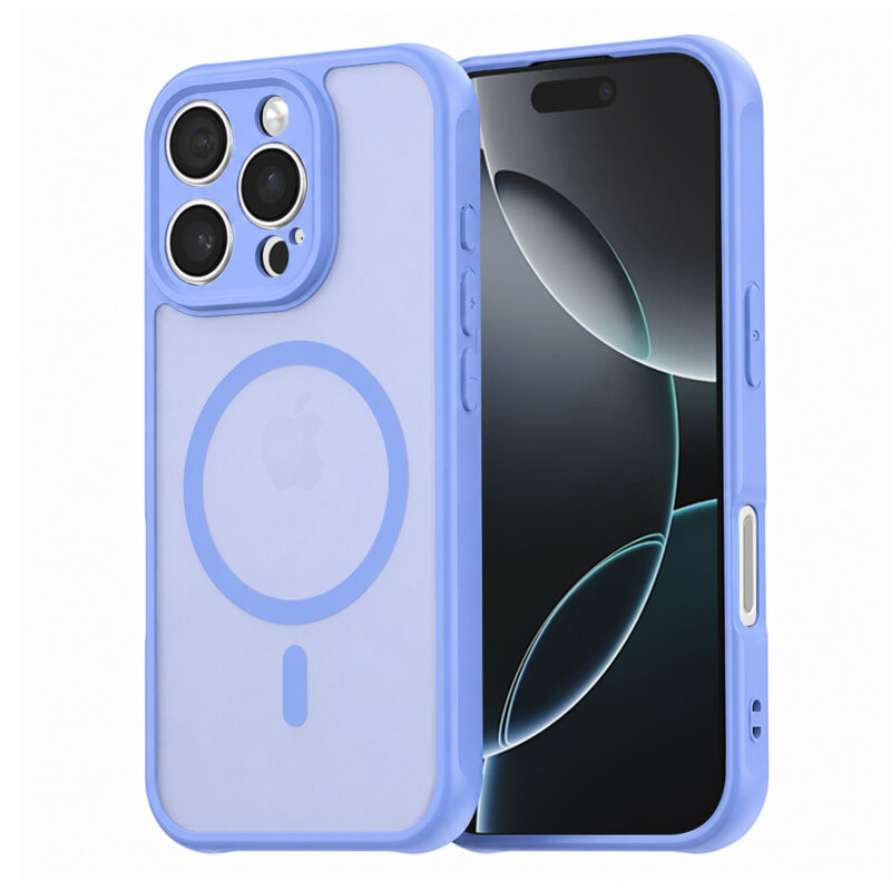 Husa iPhone 16 Pro Techsuit HaloFrost II MagSafe, albastru