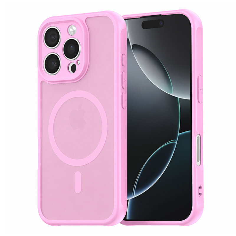 Husa iPhone 16 Pro Techsuit HaloFrost II MagSafe, roz