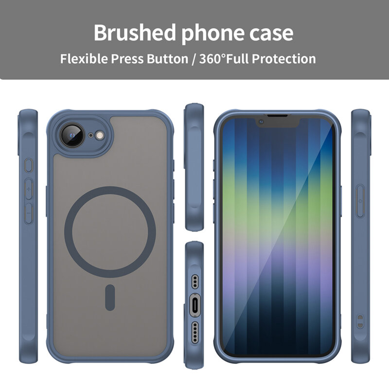 Husa iPhone 17e Techsuit HaloFrost II MagSafe, bleumarin
