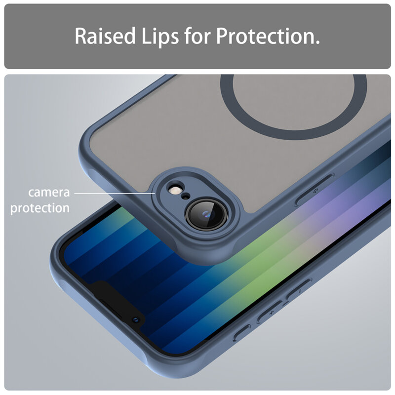 Husa iPhone 17e Techsuit HaloFrost II MagSafe, bleumarin