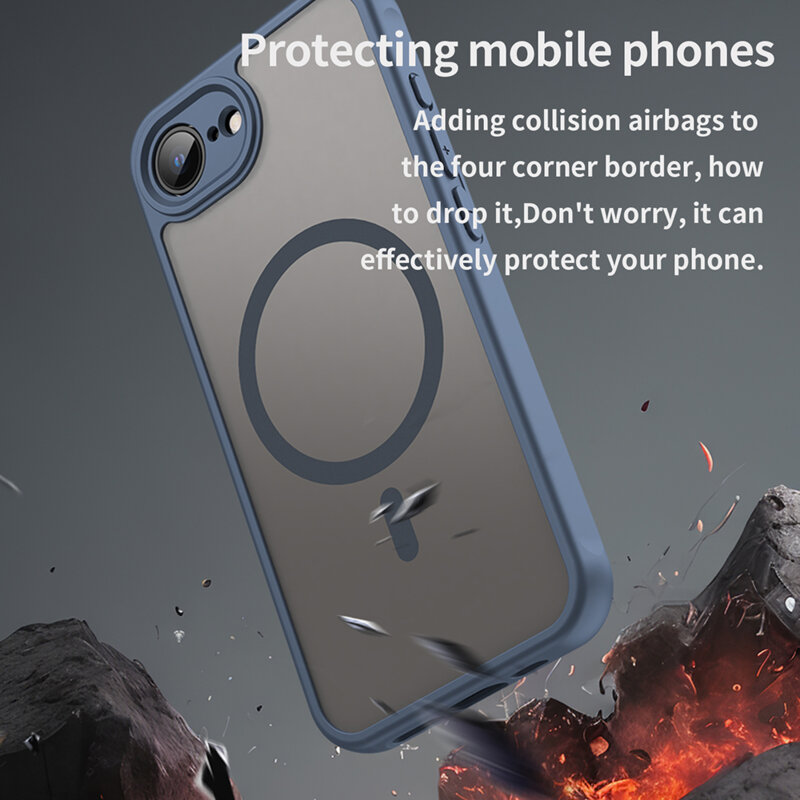 Husa iPhone 17e Techsuit HaloFrost II MagSafe, bleumarin