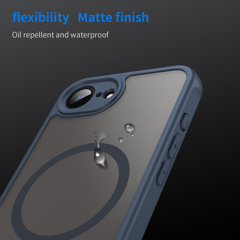 Husa iPhone 17e Techsuit HaloFrost II MagSafe, bleumarin