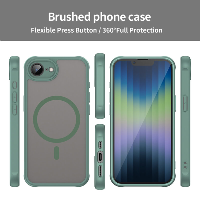 Husa iPhone 17e Techsuit HaloFrost II MagSafe, verde