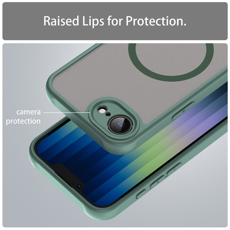Husa iPhone 17e Techsuit HaloFrost II MagSafe, verde