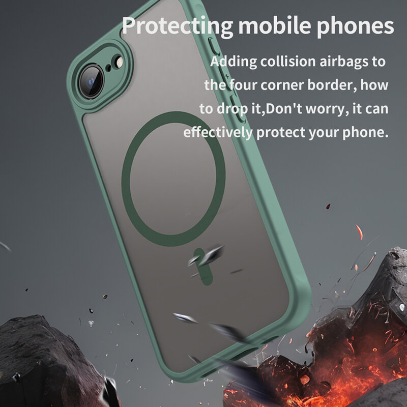 Husa iPhone 17e Techsuit HaloFrost II MagSafe, verde