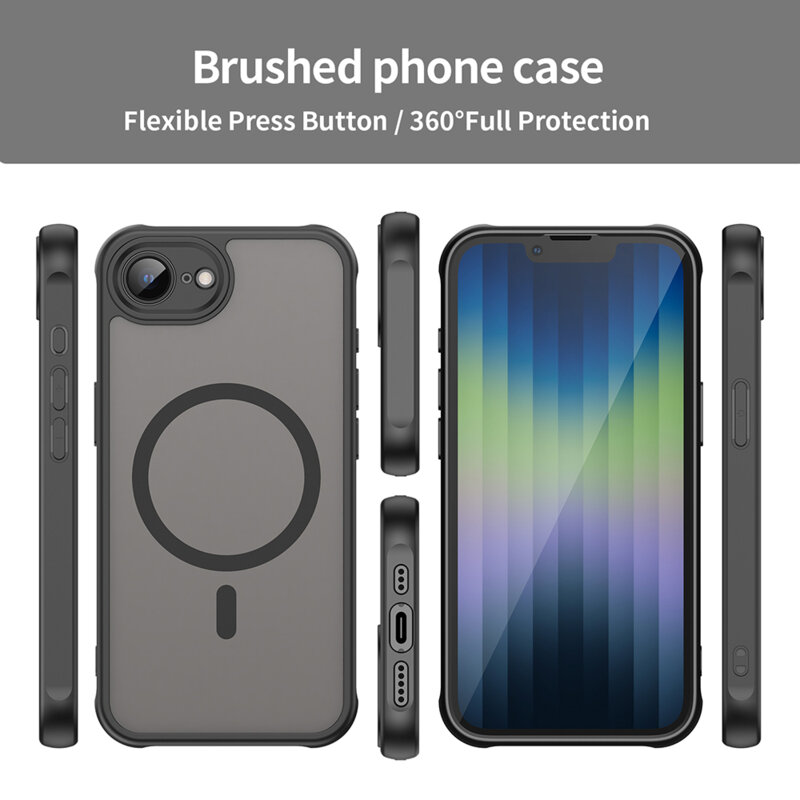 Husa iPhone 17e Techsuit HaloFrost II MagSafe, negru