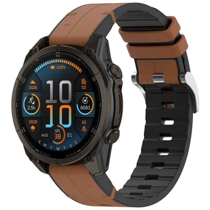 Curea Garmin Fenix 9 Pro-Solar 47mm Techsuit, maro, W071