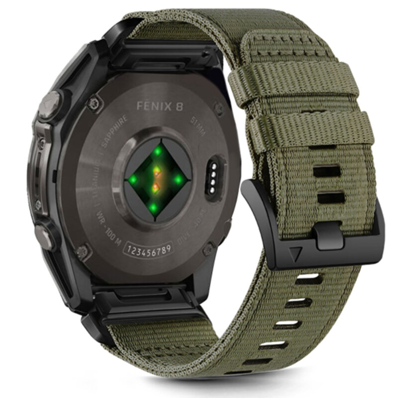 Curea Garmin Fenix 9 Pro-Solar 47mm Techsuit, verde inchis, W070