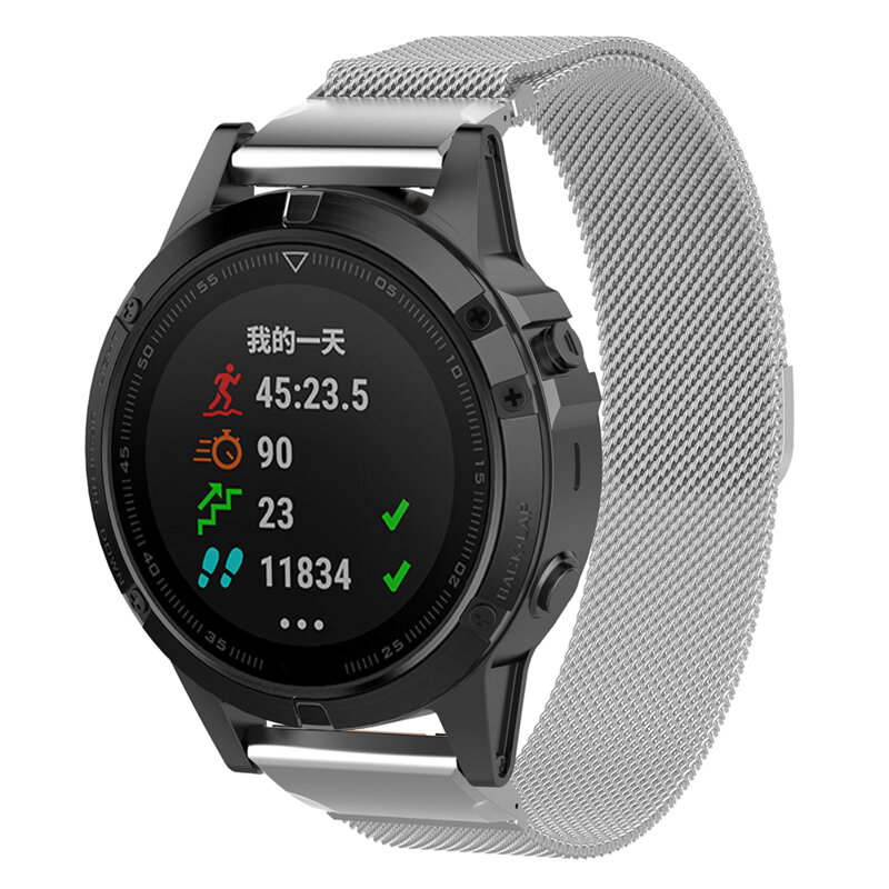 Curea Garmin Fenix 9 47mm Techsuit, argintiu, W009