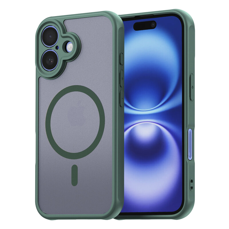 Husa iPhone 16 Techsuit HaloFrost II MagSafe, verde