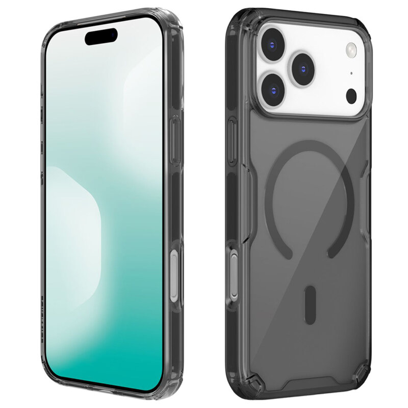 Husa iPhone 18 Pro Max Nillkin Nature TPU Pro MagSafe, negru/transparenta