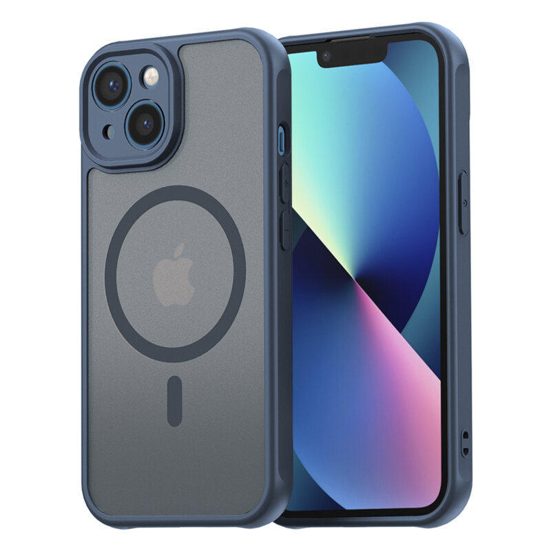 Husa iPhone 13 Techsuit HaloFrost II MagSafe, bleumarin