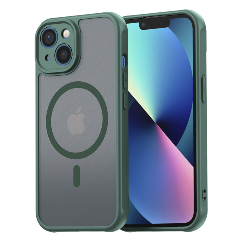 Husa iPhone 13 Techsuit HaloFrost II MagSafe, verde