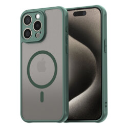 Husa iPhone 15 Pro Max Techsuit HaloFrost II MagSafe, verde