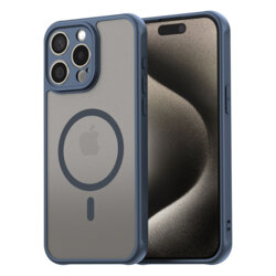 Husa iPhone 15 Pro Max Techsuit HaloFrost II MagSafe, bleumarin