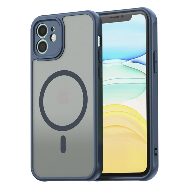 Husa iPhone 11 Techsuit HaloFrost II MagSafe, bleumarin