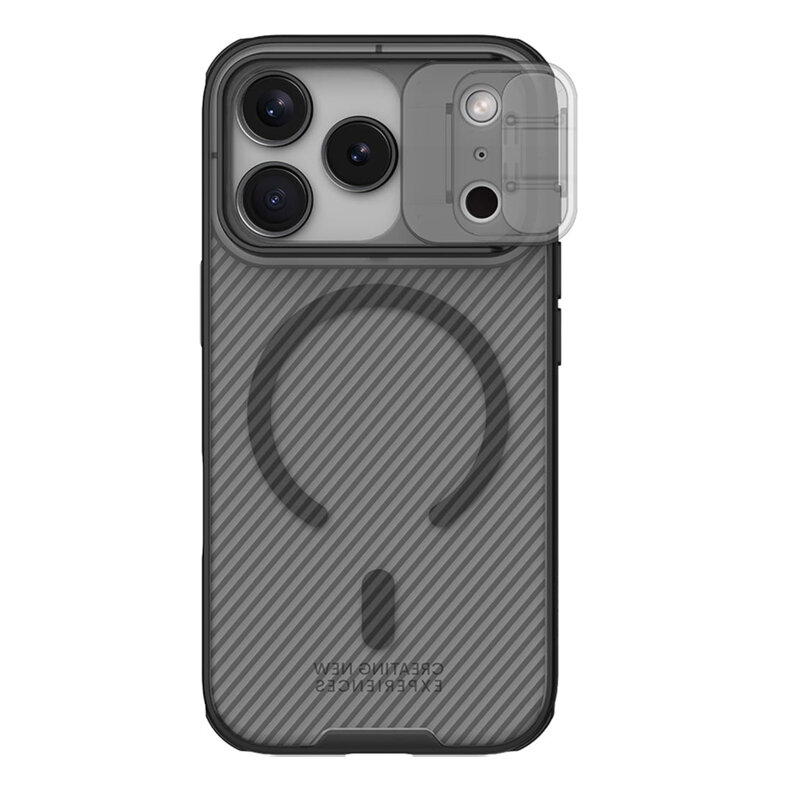 Husa iPhone 17 Pro Nillkin CamShield Pro Magnetic, negru/transparenta