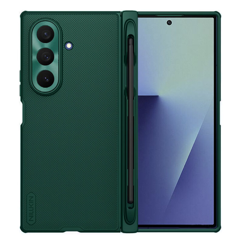 Husa Samsung Galaxy Z Fold7 cu stilou Nillkin Super Frosted Shield Fold Magnetic, verde